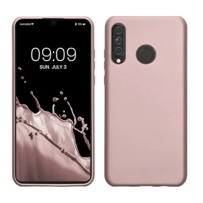 Abbildung von kwmobile Case kompatibel mit Huawei P30 Lite Hülle Schutzhülle aus Silikon metallisch schimmernd Handyhülle Metallic Arctic Berry