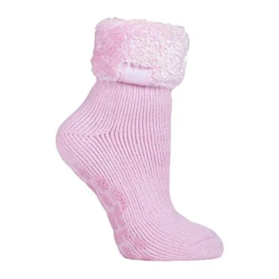 Abbildung von HEAT HOLDERS 1 Paar Bettsocken Damen Stoppersocken ABS Antirutsch Kuschelsocken Socken (HHL08 Pink)