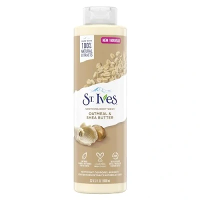 Abbildung von St. Ives Beruhigendes Duschgel, 650 ml, feuchtigkeitsspendend, Haferflocken und Sheabutter, hergestellt mit pflanzlichen Reinigern 100 % natürlichen Extrakten, 473 ml Duschgel