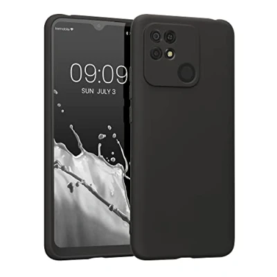 Abbildung von kwmobile Hülle kompatibel mit Xiaomi Redmi 10C weiches TPU Silikon Case Cover geeignet für kabelloses Laden Schwarz matt