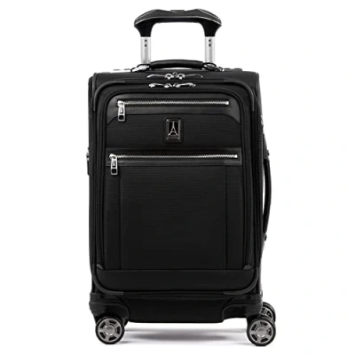 Abbildung von Travelpro Platinum Elite Softside Erweiterbares Gepäck, 8 Rollen Spinner Koffer, USB Anschluss, passt bis zu 15 Zoll Laptop, Männer und Frauen, Business Plus, Schwarz (Shadow Black), Carry On 20 Inch,