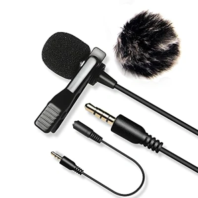 Abbildung von Nicama LVM3 6 m Mikrofon Krawatte mit Windschutzscheibe, Furry Muff, Audio Aufnahme, Lavalier für PC, Sony, Nikon, Canon, Camcorder, Videokameras und iPhone, Samsung, Smartphone