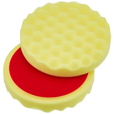 Abbildung von ALCLEAR 5616030M Schleifpad, Auto Polierschwämme, medium gewaffelt, Durchmesser: 160x30 mm, gelb,2er Set, Polierpad polieren Pad Schwamm Polierschaum f. Poliermaschine
