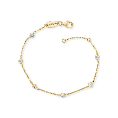 Abbildung von Engelsrufer Damen Armband aus Sterling Silber mit Zirkonia Steinen, Goldakzenten, Karabinerverschluss, verstellbar (1720 cm), nickelfrei, Allergiker freundlich