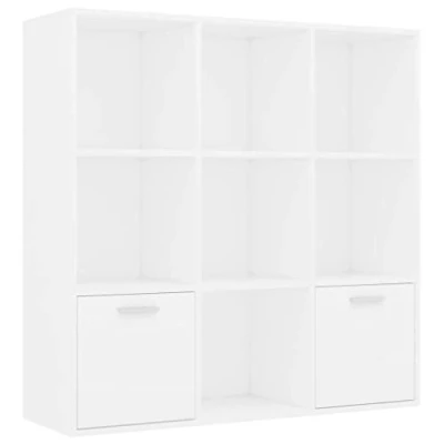 Abbildung von vidaXL Bücherregal mit 7 offenen Würfeln 2 Türen Wandregal Aktenregal Standregal Raumteiler CD DVD Regal Raumtrenner Weiß 98x30x98cm Holzwerkstoff
