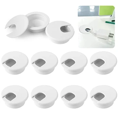 Abbildung von 10 Pcs Tisch Loch Abdeckungen，50mm Durchmesser Runden Kabeldurchführungen Draht Abdeckung，Schreibtisch Kabel Lochabdeckung Kabeldurchführung Schreibtisch Kunststoff für Möbel Wohnmobil