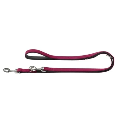 Abbildung von HUNTER SOFTIE Verstellbare Führleine für Hunde, Kunstleder, samtig, pflegeleicht, 2,0/200 cm, himbeer