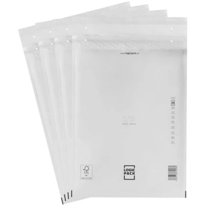 Abbildung von LOGIC PACK 25 Luftpolsterumschläge Versandtaschen Luftpolster I9 320 x 355 mm Weiß, Luftpolstertaschen Haftklebend Gepolsterte Briefumschläge Premium Umschläge Polsterumschläge geeignet für DIN A3