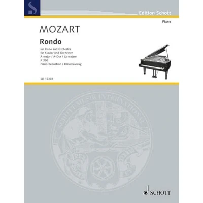 Abbildung von Rondo A Dur: KV 386. Klavier und Orchester. Klavierauszug für 2 Klaviere.: piano and orchestra. Réduction pour piano. (Edition Schott)