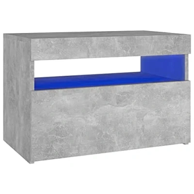 Abbildung von vidaXL Nachttisch mit LED Leuchten Betongrau 60x35x40 cm (1 St)
