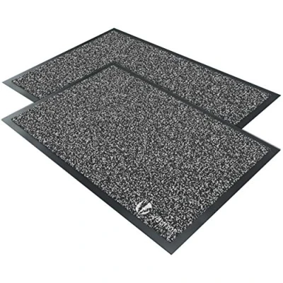 Abbildung von VOUNOT 2er Set Fußmatte für Haustür Innen und Außen, Schmutzfangmatte Waschbar, Türmatte rutschfest, Anthrazit Schwarz, 40x60cm