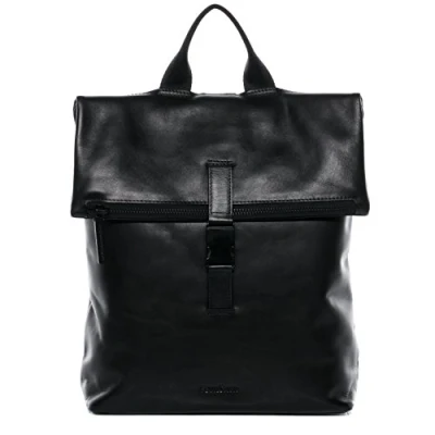Abbildung von FEYNSINN Rucksack echt Leder groß 15 Zoll Laptop Fach schwarz, Cityrucksack 15,4 Echtleder, Damen Herren schwarz