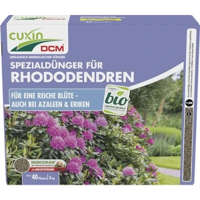 Abbildung von CUXIN DCM Spezialdünger für Rhododendron, Azaleen, Eriken Mit MINIGRAN® TECHNOLOGY Bio organisch mineralischer Dünger 3 kg ca. 40 Pflanzen