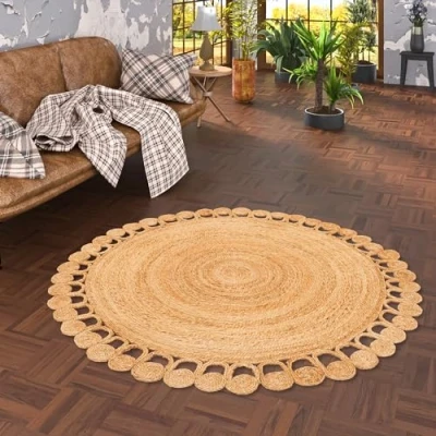 Abbildung von Sisalteppich Naturfaser Teppich Jute Salsa Natur Boho Rund, Pergamon, Höhe: 12 mm