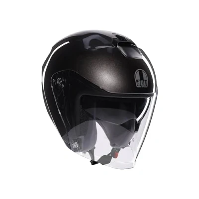 Abbildung von AGV IRIDES E2206, Motorrad Jet Helmet, Unisex, Helm mit Kratzfestes Visier UV Schutz, Asfalto Grey, XS