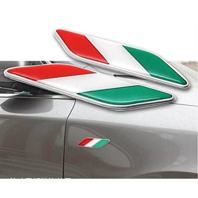Abbildung von D812 ein Paar Italienische Flagge Emblem Abziehbild Badge auto aufkleber 3D car Sticker