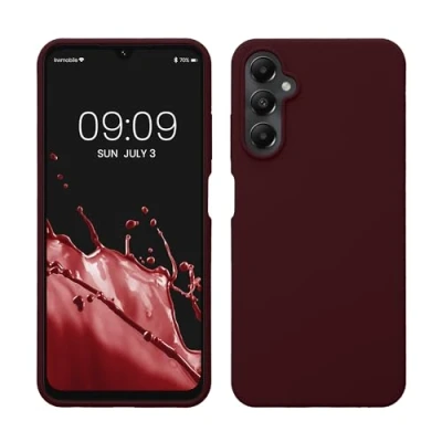 Abbildung von kwmobile Hülle kompatibel mit Samsung Galaxy A05s Silikon Handy Case Handyhülle weiche Oberfläche kabelloses Laden Bordeaux Violett