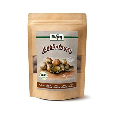 Abbildung von Biojoy BIO Muskatnuss ganz (100 g), ca. 19 Stück, Muskatnüsse ohne Zusätze (Myristica fragrans)
