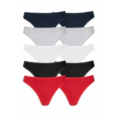 Abbildung von Lascana String String, Damen, Größe: 48/50, Rot schwarz weiß grau meliert navy