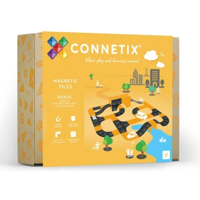 Abbildung von CONNETIX Magnetische Fliesen Straßen Rampen und Kreuzungspaket, 16 Stück