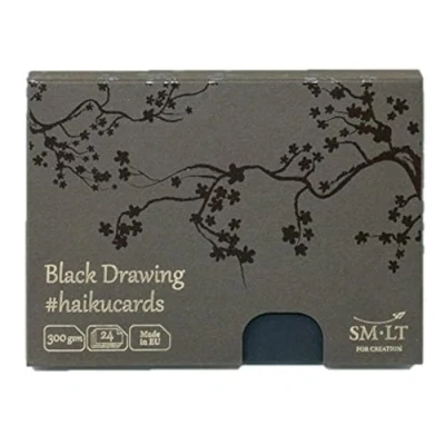 Abbildung von SMLT C 24(300)/BLACK Haikucards 147x106 mm Pappkarten in der Box, 300 gsm schwarz Papier, 24 Karten