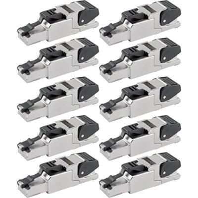 Abbildung von Telegärtner J00026A2000 feldkonfektionierbarer RJ45 Stecker für AWG24/1 AWG22/1, AWG27/7 AWG22/7 (10 Sätze)