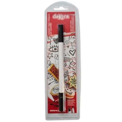 Abbildung von Dekora, Lebensmittelstifte Schwarz, Food Brush Pen, Doppelspitzen Markierstift für die Konditorei, Profi Liner zum Verzieren von Torten, Keksen und Kuchen
