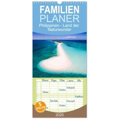 Abbildung von Familienplaner 2025 Philippinen Land der Naturwunder mit 5 Spalten (Wandkalender, 21 cm x 45 cm), CALVENDO