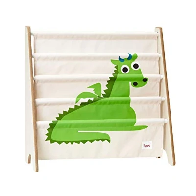 Abbildung von 3 Sprouts Bücherregal Kinderzimmer Holz Montessori für Kinder Drache