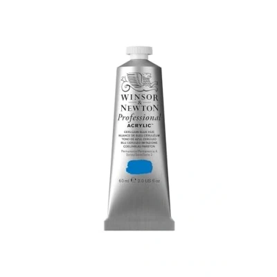 Abbildung von Winsor &amp; Newton 2320139 Professional Acrylfarbe in Künstlerqualität, hohe Farbbrillanz Deckkraft, Archivqualität, 60ml Tube Cölinblau Farbton