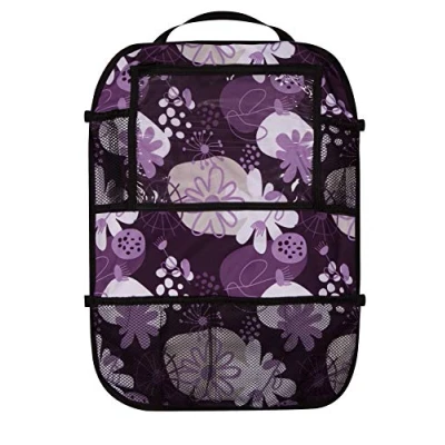 Abbildung von Auto Rücksitz Tablet iPad Organizer Multi Tasche Rückenlehnenschutz Sitzschoner Blumen Violett [007]