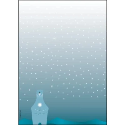 Abbildung von Sigel Weihnachtspapier A4 90g 25 Blatt Polar bear with candle