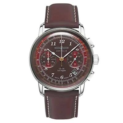 Abbildung von Zeppelin 7614 6 Herren Armbanduhr Chronograph LZ126 Los Angeles Dunkelrot