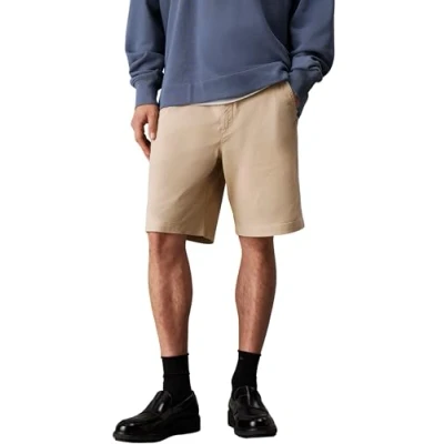 Abbildung von Calvin Klein Herren Chino Shorts Classic Cotton Knielang, Beige (White Pepper), 32W