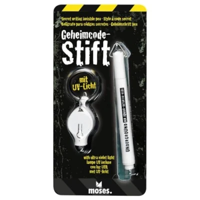 Abbildung von moses Spiel Geheimcodestift, Geheimschrift unsichtbar UV Tinte Dedektiv Geheimstift Licht