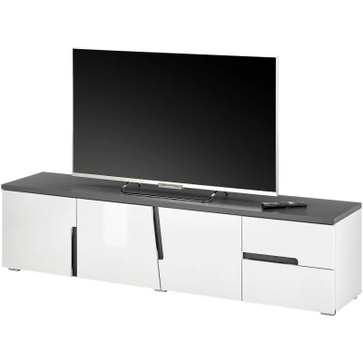 Abbildung von HBZ Lowboard &quot;Boston&quot;, (1 St.), weiß hochglanz mit Schubkästen, TV Möbel bis 75 zoll, FSC Zertifiziert