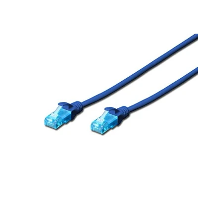 Abbildung von DIGITUS LAN Kabel Cat 5e 1m CCA Netzwerkkabel Mit RJ45 U/UTP Ungeschirmt Kompatibel zu 6 &amp; 5 Blau