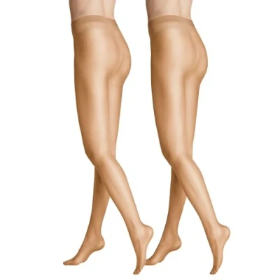Abbildung von HUDSON KUNERT Damen Simply Shine 15 2 Pack transparent schimmernd Strumpfhose, 20 DEN, Beige (Make Up 0019), 48/50 (2er Pack)