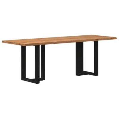 Abbildung von vidaXL Esstisch Hellbraun 220x80x74 cm Massivholz Eiche Rechteckig
