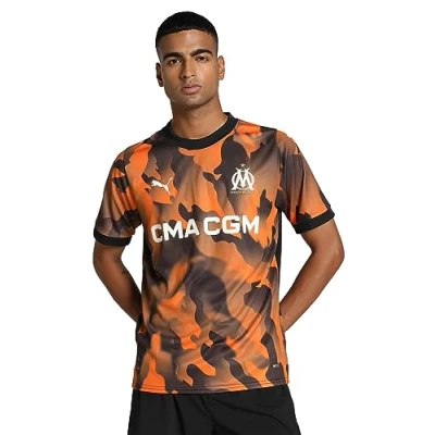 Abbildung von Puma Olympique DE Marseille 3RD Replica Vereinsmannschaften, Herren, Größe: Medium, Black/flat dark gray/rickie orange