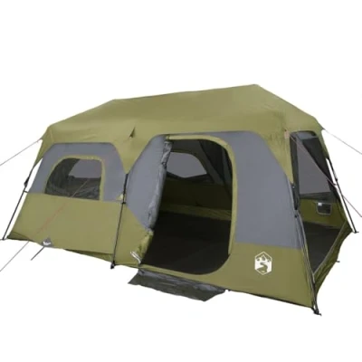 Abbildung von vidaXL Familienzelt, Campingzelt 9 Personen, Gruppenzelt Quick Release Wasserdicht, Outdoor Zelt mit Abnehmbarem Überzelt Insektenschutz, Blau
