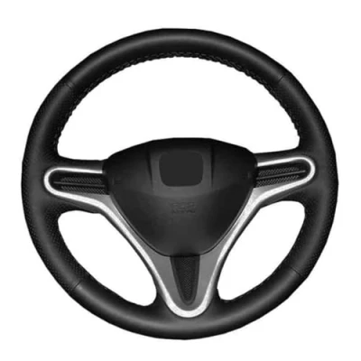 Abbildung von IPUDIS Hand Naehstiches Leder Auto Lenkradbezug,für Honda Fit 2009 2013 für City Jazz Insight 2010 2014 rutschfest und Weich Lenkradschoner Zubehör