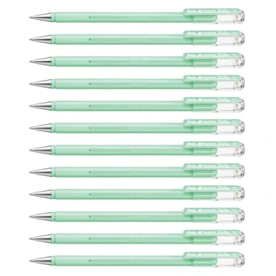 Abbildung von Hybrid Milky K108 PK Gel Tintenroller, pastell grün, Strahlend auf Hellen und farbigen Papieren, Strichstärke 0, 4 mm, 12 Stück