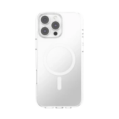 Abbildung von PopSockets iPhone 16 Pro Max Hülle kompatibel mit MagSafe, Handyhülle für Max, kabellos aufladbar, nur Clear