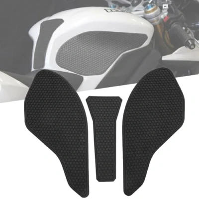 Abbildung von DFFMQSJ 3 teiliges Motorrad Anti Rutsch Seiten Tankpad, Schutzaufkleber, selbstklebend, Gas Kniegriff, Traktionspad, kompatibel mit Triumph Daytona 675/R, Street Triple 765 R/RS
