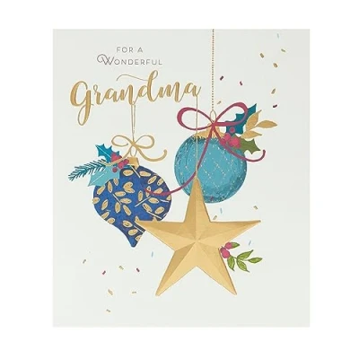 Abbildung von UK Greetings Weihnachtskarte für Oma luxuriöses Design
