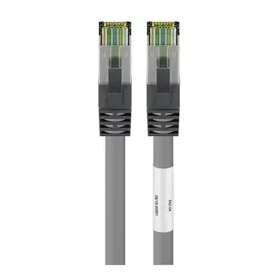 Abbildung von Goobay 15m RJ45 (CAT 6A, 500 MHz) Patchkabel mit CAT 8.1 S/FTP Rohkabel, Grau, 15 m