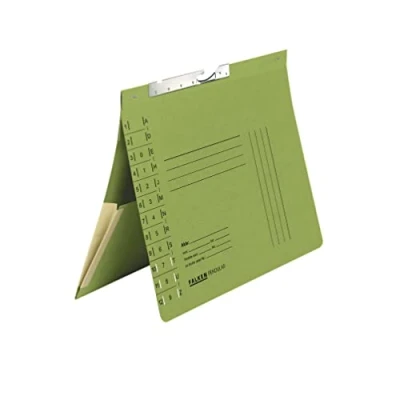 Abbildung von Original Falken 50er Pack Pendular Pendelhefter. Made in Germany. Aus Recycling Karton mit Behördenheftung, Schlitzstanzung und Dehntasche für DIN A4 grün Hefter Blauer Engel