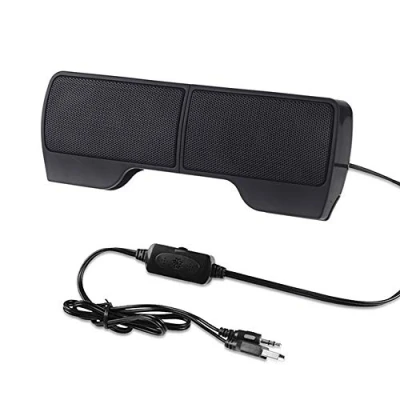 Abbildung von Aukson P01C Mini USB Lautsprecher 6W Tragbarer mit 3,5 mm Klinke für Laptop, PC, Notebook 2X 3W Musikleistung, Lautstärkeregler