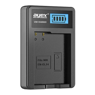 Abbildung von ayex USB Ladegerät für Nikon EN EL14 Akku Kamera